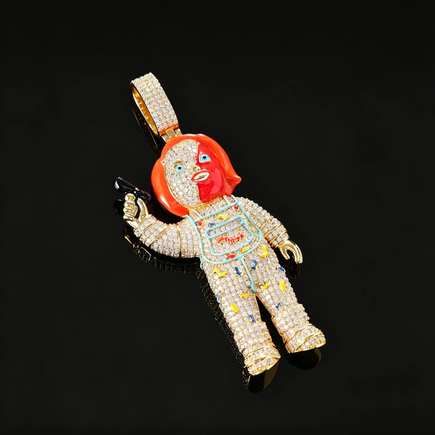 Iced Out Chucky Doll Pendant - CZ