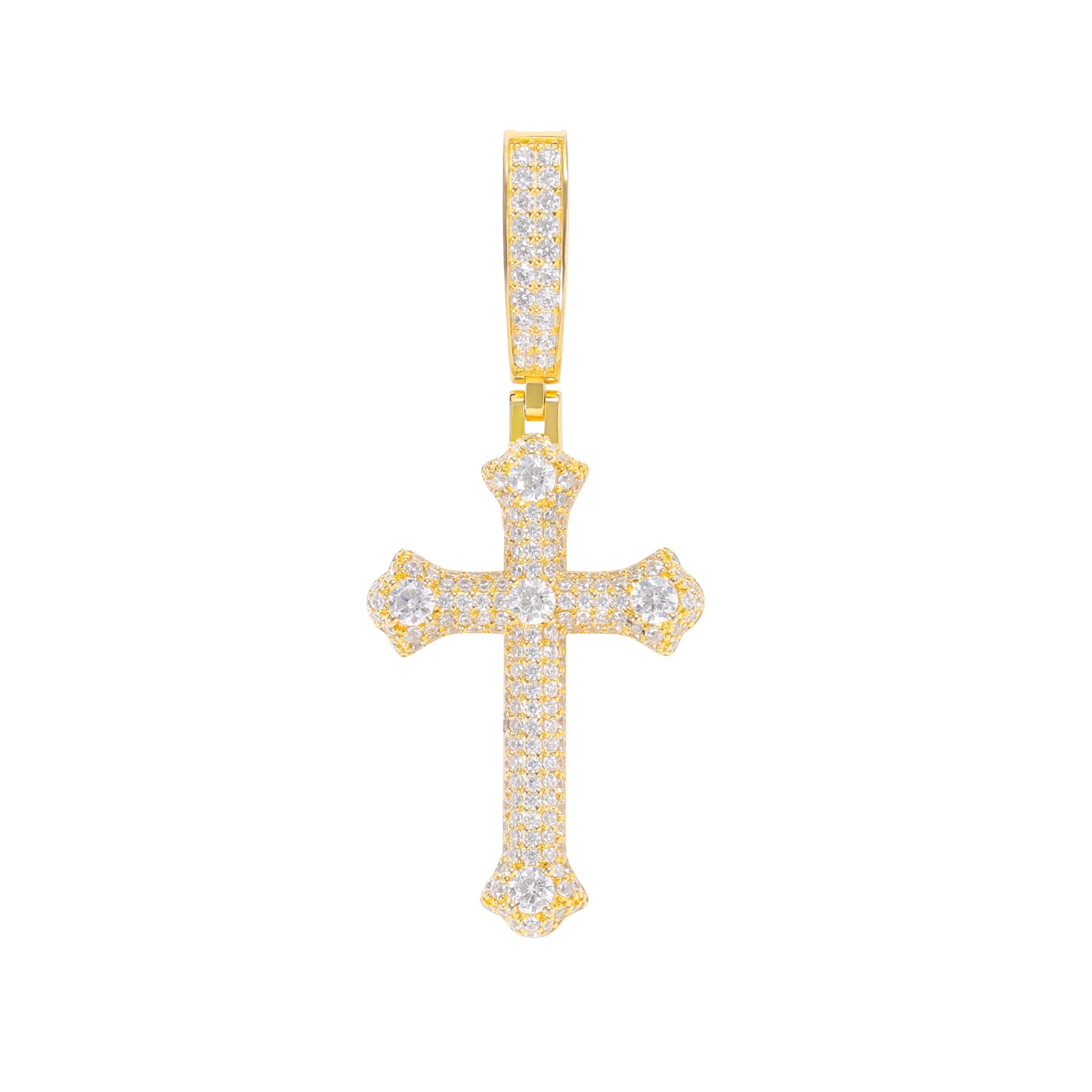 Iced Out Cross  Pendant - VVS D Moissanite 925 Sterling Silver