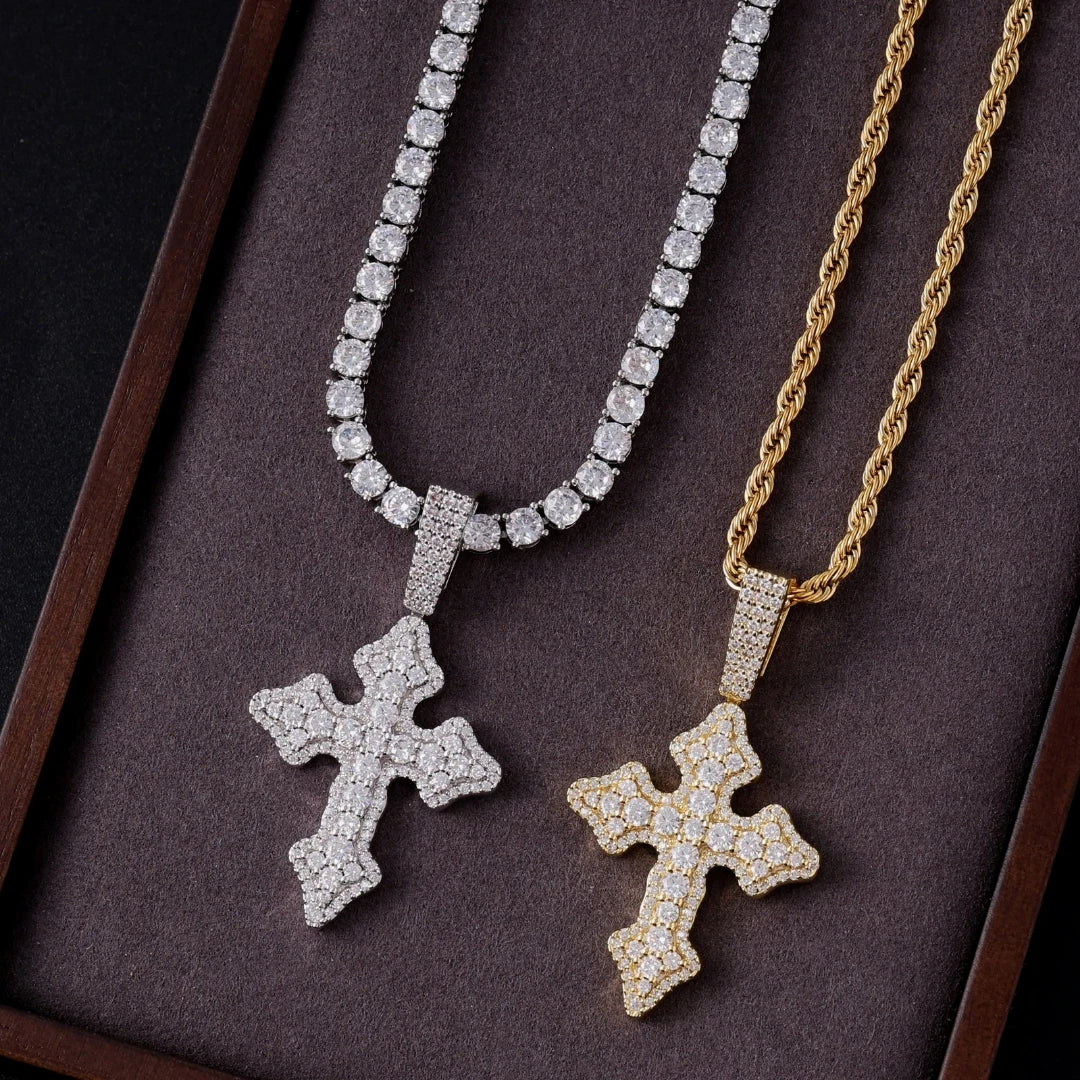 Iced Out Cross Pendant - CZ