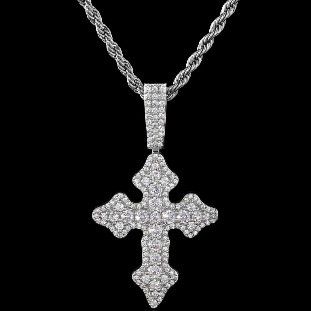 Iced Out Cross Pendant - CZ