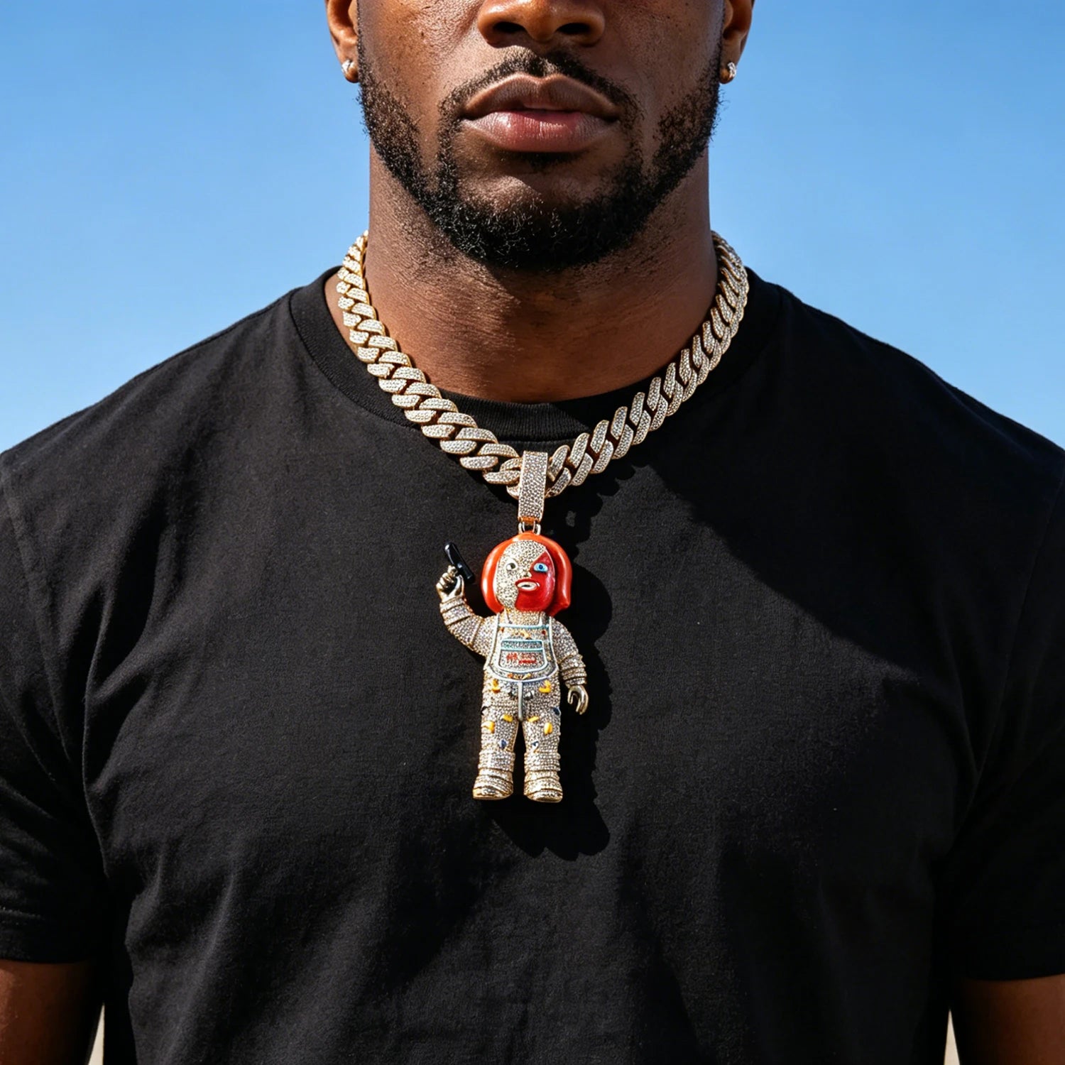 Iced Out Chucky Doll Pendant - CZ