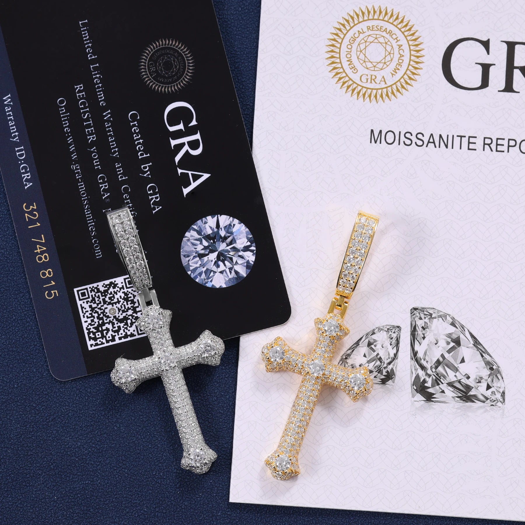 Iced Out Cross  Pendant - VVS D Moissanite 925 Sterling Silver