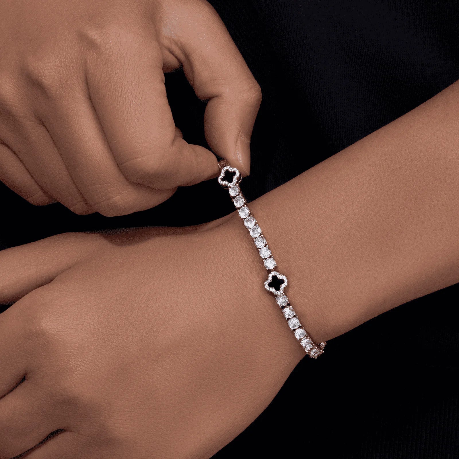 Iced Out Tennis Clover Bracelet - CZ