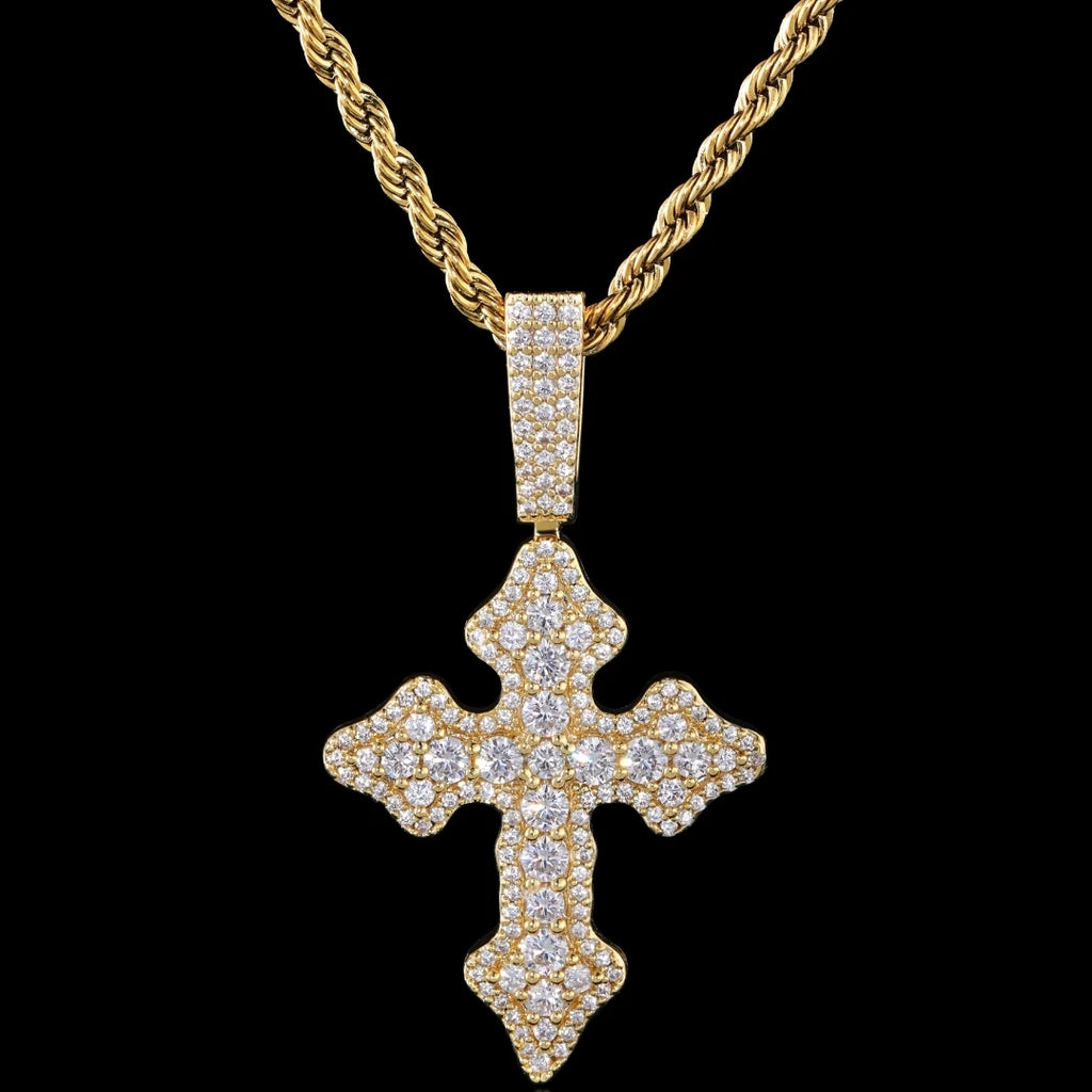 Iced Out Cross Pendant - CZ
