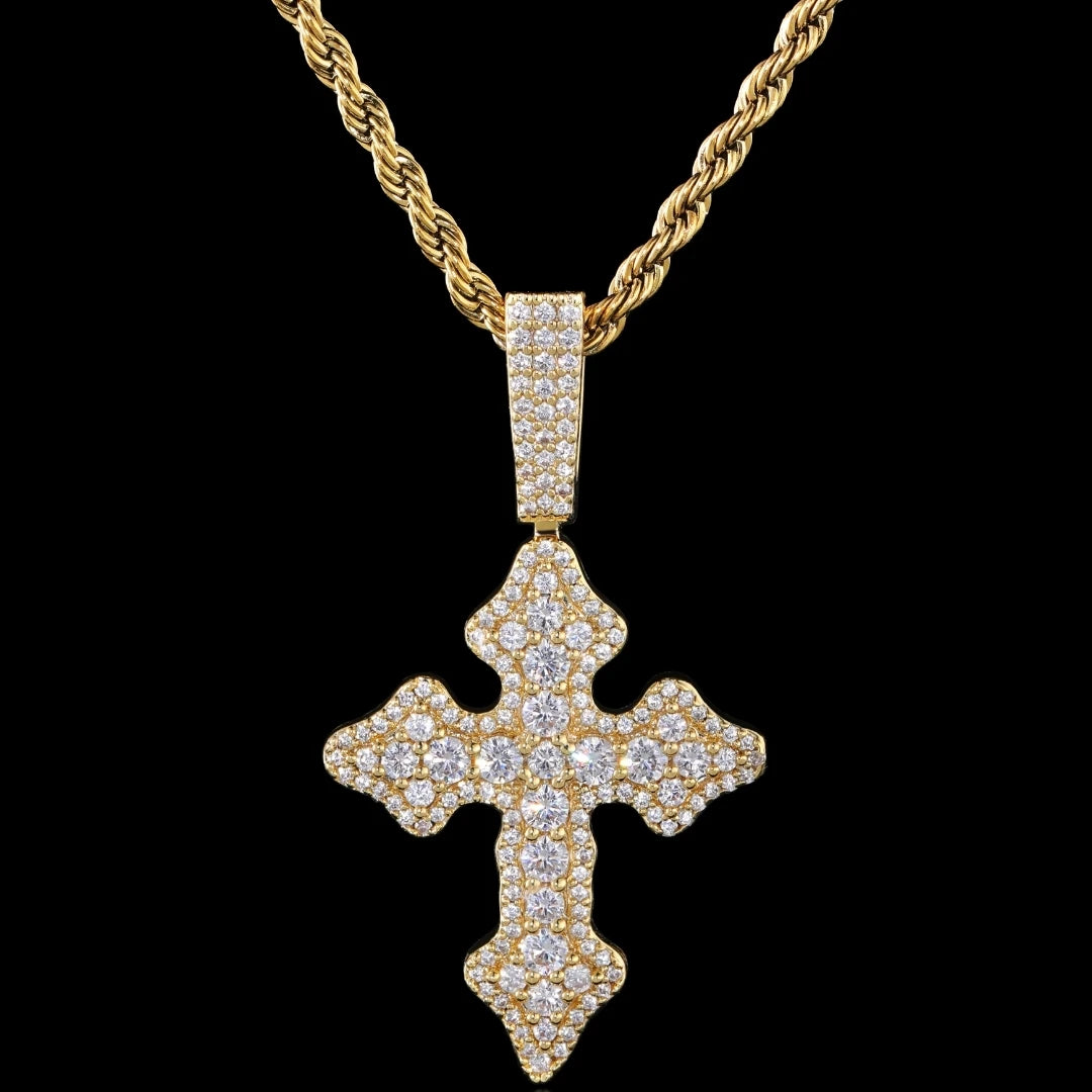 Iced Out Cross Pendant - CZ
