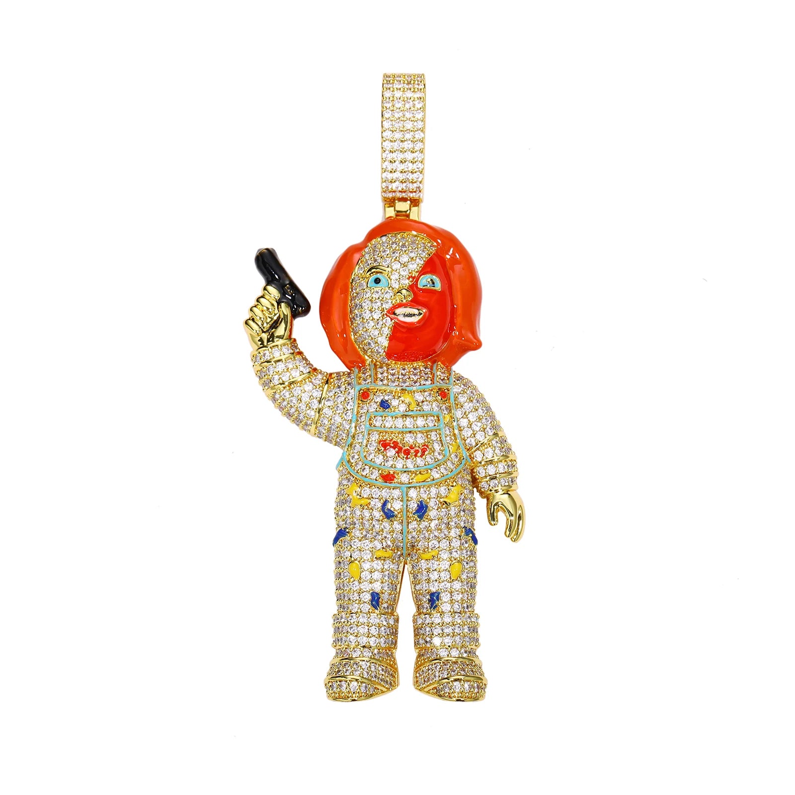 Iced Out Chucky Doll Pendant - CZ